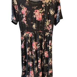 Torrid Black Floral Midi Dress